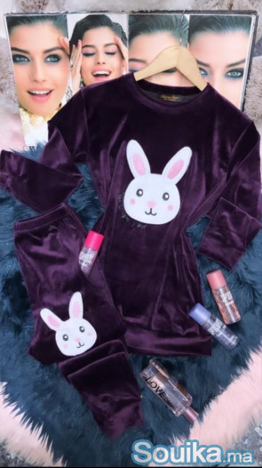 Pyjama lapin sxy en velours pour vs rendre féminin