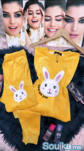 Pyjama lapin sxy en velours pour vs rendre féminin