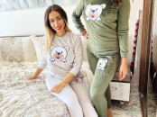 Pyjama sexy en velours avec dessin ours