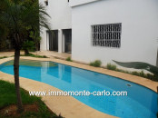 villa meublée avec piscine chauffée à Hay Riad