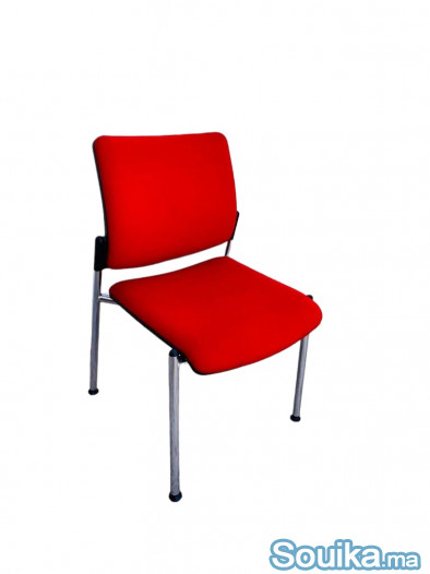 Chaise visiteur accueil Interstul rouge empilable
