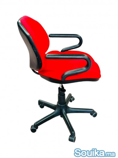 Chaise à roulette opérateur promo tissu rouge