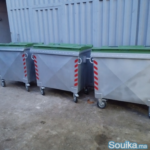 poubelle métallique 660 litres galvanisé