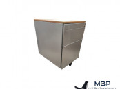 Caisson 3 tiroirs métalliques rangement stylo gris