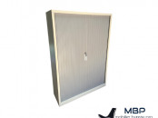 Armoire bi-color 120x170cm Blanc et Gris avec clé