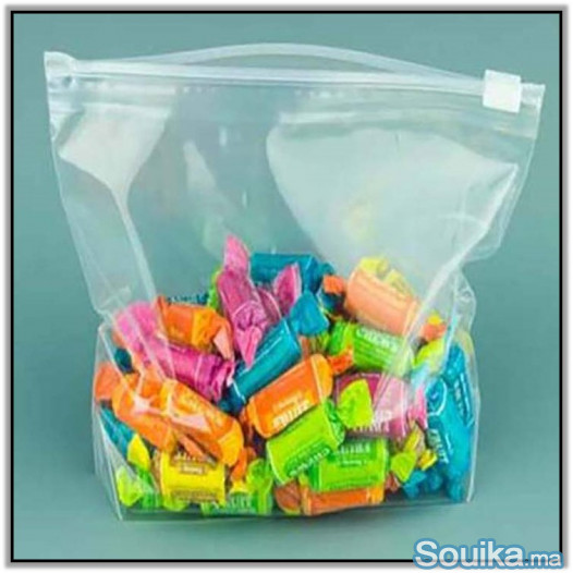 Sachet plastique zip avec curseur