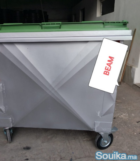 Poubelle métallique galvanisé de 660l benne de 5 m