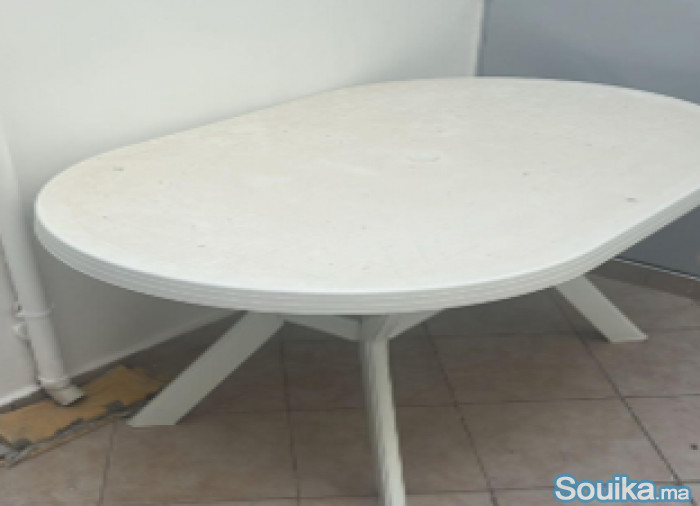 Table à Manger en Plastique Blanche