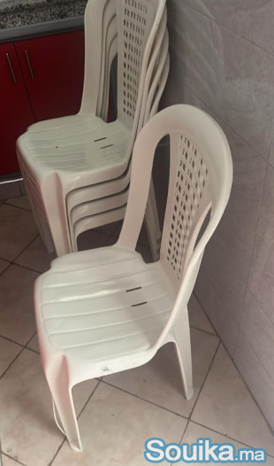 Lot de 6 Chaises en Plastique Empilables
