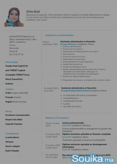 Candidature pour le poste de secrétaire