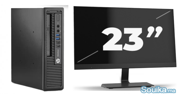 HP Elite Desk i3 4e SSD 4GB Ecran Dell 23 24