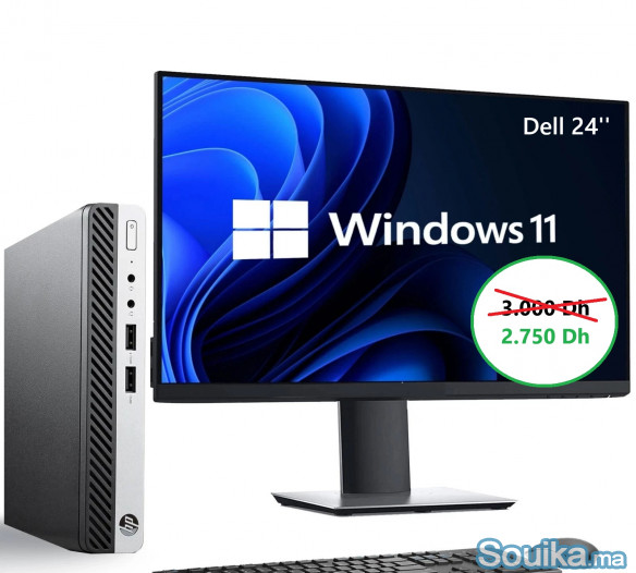 HP Mini i5 - 8e Elite Desk G4 - Ecran Dell 24