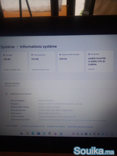 Pc Portable HP EliteBook i5 Génération 6 256GoSSD