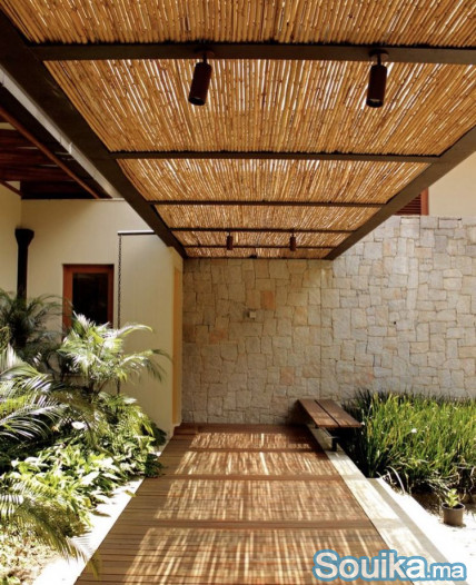 Roseaux naturels de lAtlas Clôture Pergola Dé