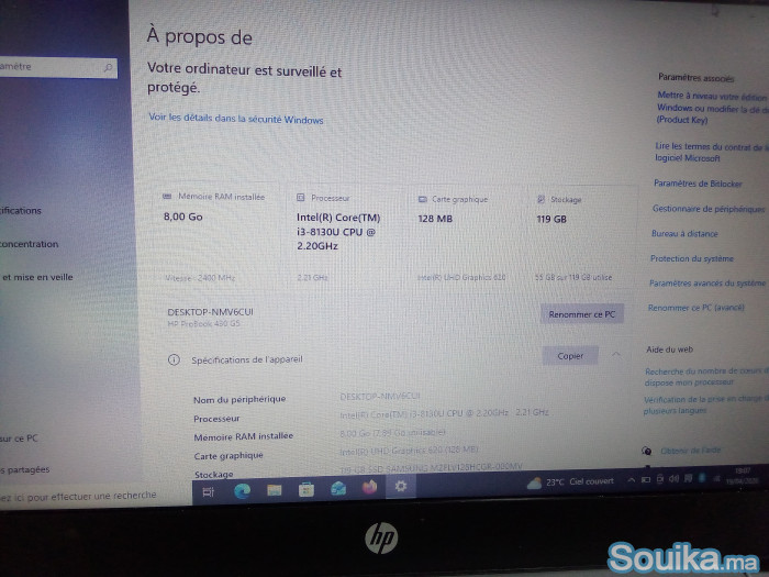 Pc Portable HP ProBook Écran 14 Intel Core i3 8eme