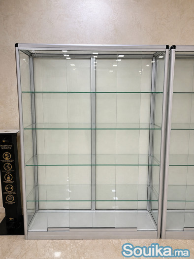 Vitrines en verre structure en aluminium bon état