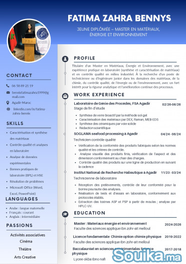 Master Matériaux Ingénieure Junior