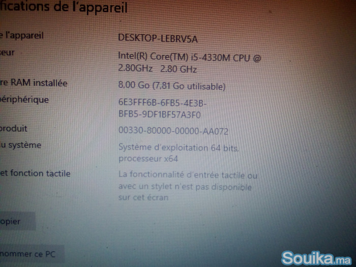 Pc HP ProBook i5 G4 Batterie 5H 8GoRAM 256Go SSD