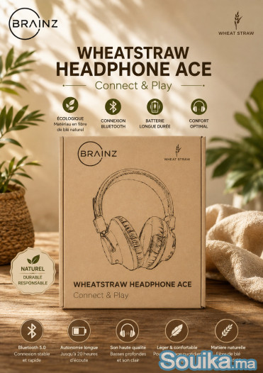 سماعات BRAINZ Wheatstraw Headphone Ace